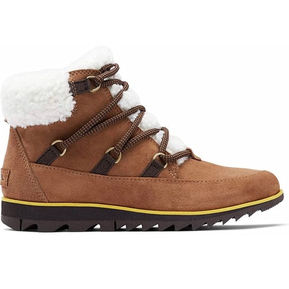 SOREL HARLOW LACE COZY WATERPROOF VELVET TAN BROWN SIZE: 8 - Picture 4 of 6